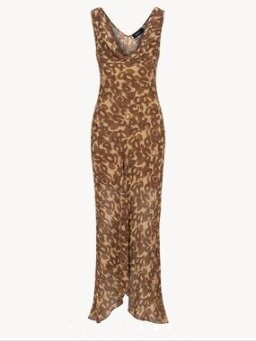 NWT Realisation Par Cora Tortoiseshell Size Large 100% Silk Dress